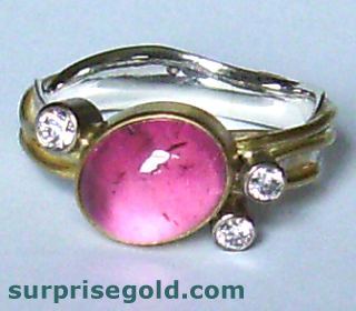pink tourmaline ring with diamonds